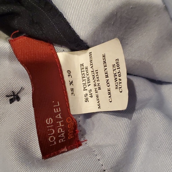 Men's Louis Raphael Rosso graph check dress pants with hidden extension 38x30 - Picture 4 of 9